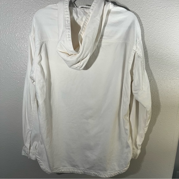 Zara Button Up Shacket with Hood - Sz S-M - Picture 2 of 4